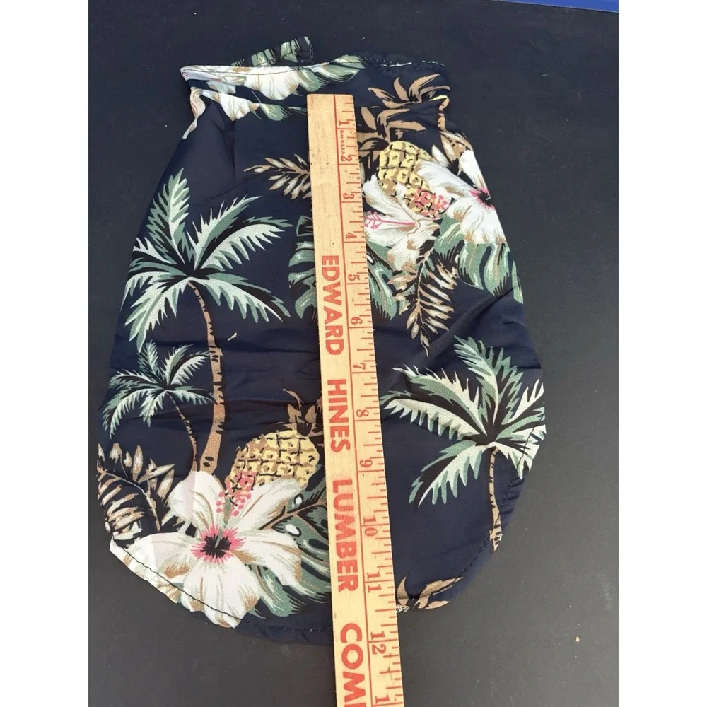 DOG HAWAIIAN SHIRT Size XL – Red & Black‎ Tropical Pineapple Palm Print